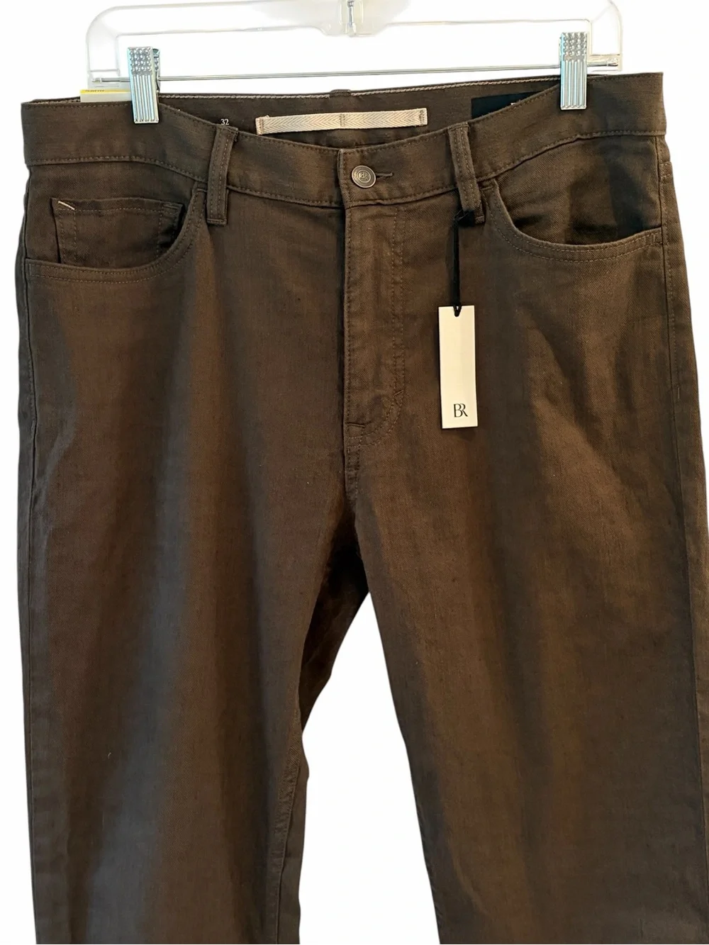 Banana Republic Slim Fit Traveler Brown Linen Pant Jeans 32 X 32